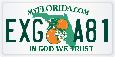 FL license plate EXGA81