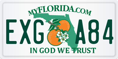 FL license plate EXGA84