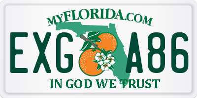 FL license plate EXGA86