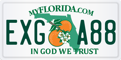 FL license plate EXGA88