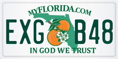 FL license plate EXGB48