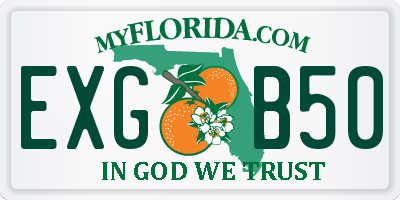 FL license plate EXGB50