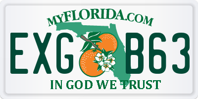 FL license plate EXGB63