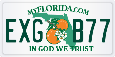 FL license plate EXGB77