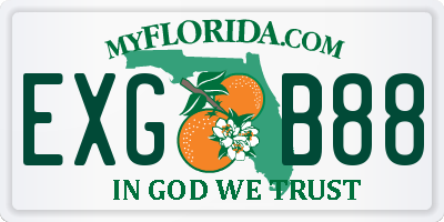 FL license plate EXGB88