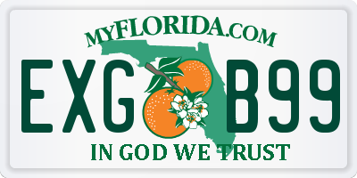 FL license plate EXGB99