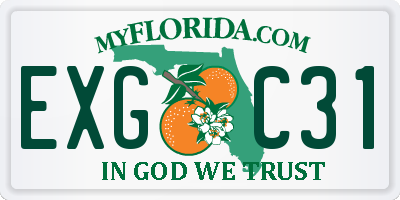 FL license plate EXGC31
