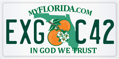 FL license plate EXGC42