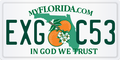 FL license plate EXGC53