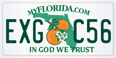 FL license plate EXGC56