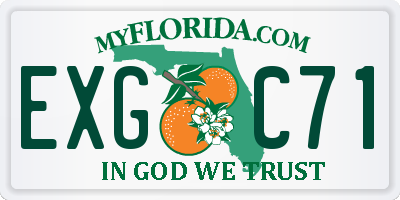 FL license plate EXGC71