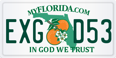 FL license plate EXGD53