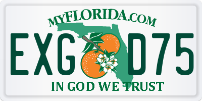 FL license plate EXGD75