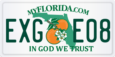 FL license plate EXGE08