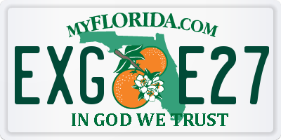 FL license plate EXGE27