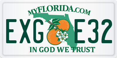 FL license plate EXGE32