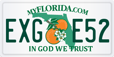 FL license plate EXGE52