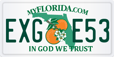 FL license plate EXGE53