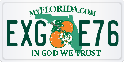 FL license plate EXGE76