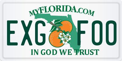 FL license plate EXGF00