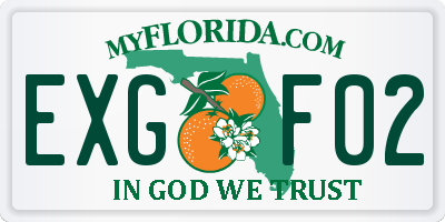 FL license plate EXGF02