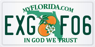 FL license plate EXGF06