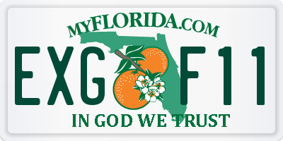 FL license plate EXGF11