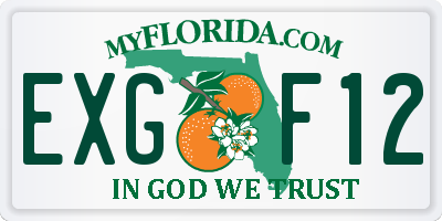 FL license plate EXGF12