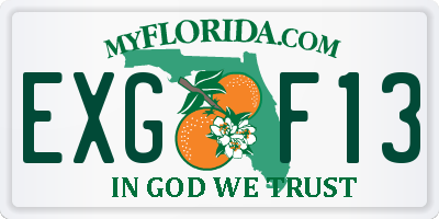 FL license plate EXGF13