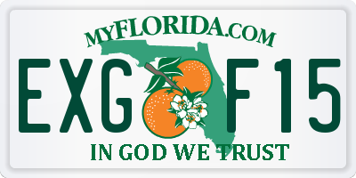 FL license plate EXGF15