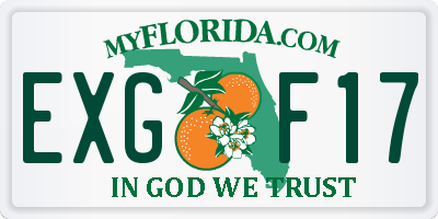 FL license plate EXGF17