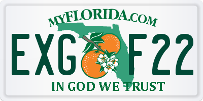 FL license plate EXGF22