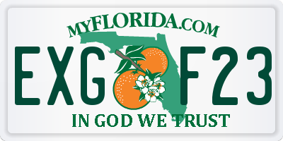 FL license plate EXGF23