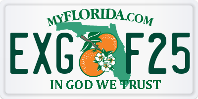 FL license plate EXGF25