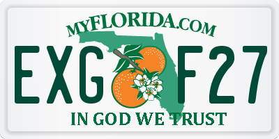 FL license plate EXGF27