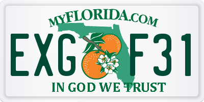 FL license plate EXGF31