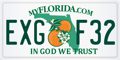 FL license plate EXGF32