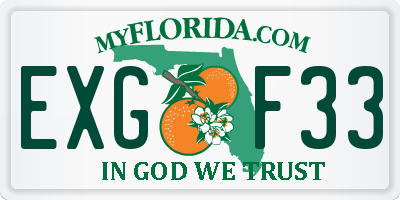 FL license plate EXGF33