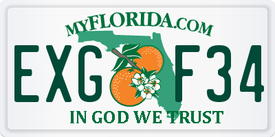 FL license plate EXGF34