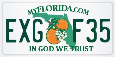 FL license plate EXGF35