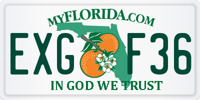 FL license plate EXGF36