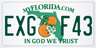 FL license plate EXGF43