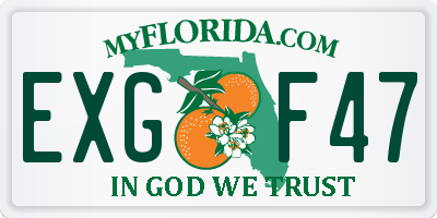 FL license plate EXGF47
