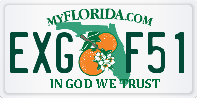 FL license plate EXGF51
