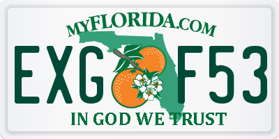 FL license plate EXGF53