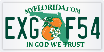 FL license plate EXGF54