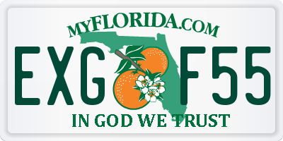 FL license plate EXGF55
