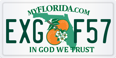 FL license plate EXGF57