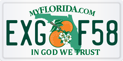 FL license plate EXGF58