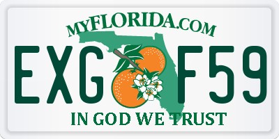 FL license plate EXGF59